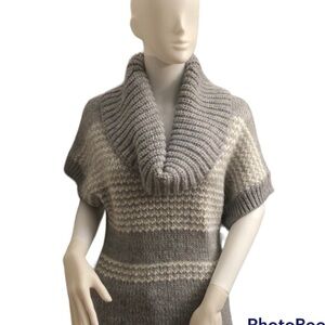 Ann Taylor Loft Cowl Neck Long Grey Sweater Size Small